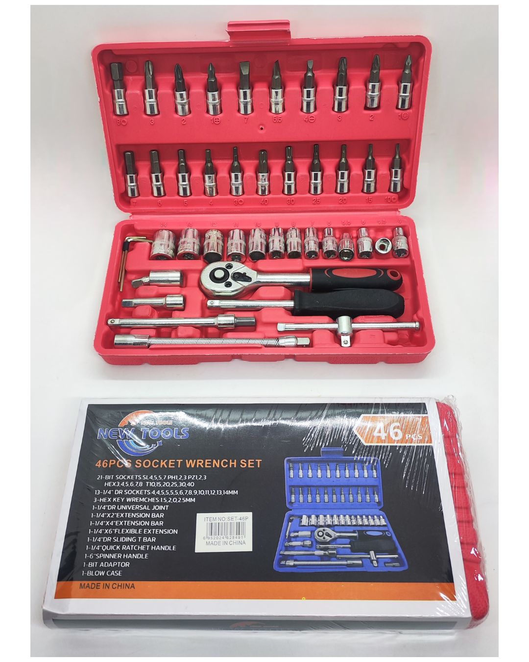 (SET-46P) SET HERRAMIENTAS 46 PIEZAS  -  -  -  -  