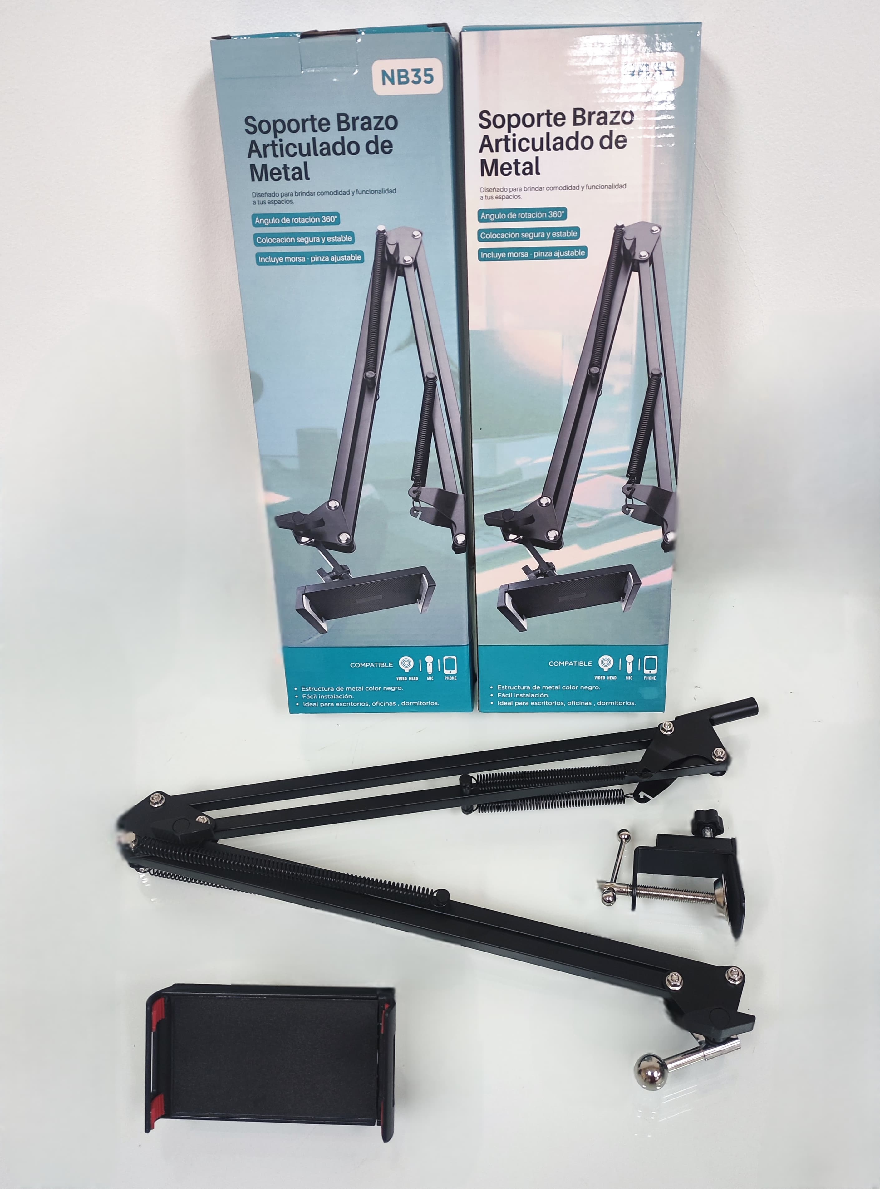 (NB35) SOPORTE ESCRITORIO METAL CELULAR ARTICULADO
